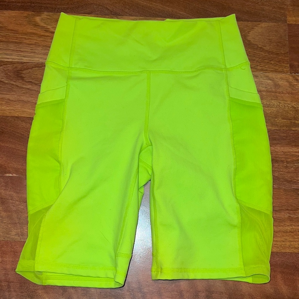 Neon Green Fabletics 6” Biker Shorts